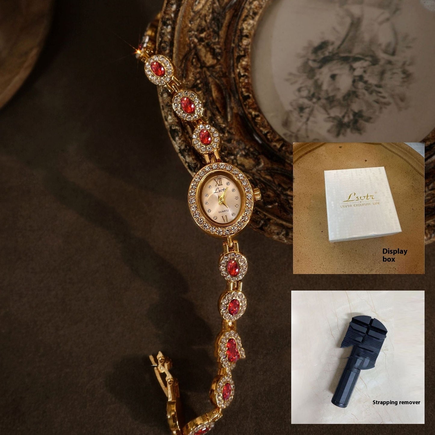 Women's Mid-ancient Oval Colorful Treasure Rainbow Light Luxury Watch Dujana147