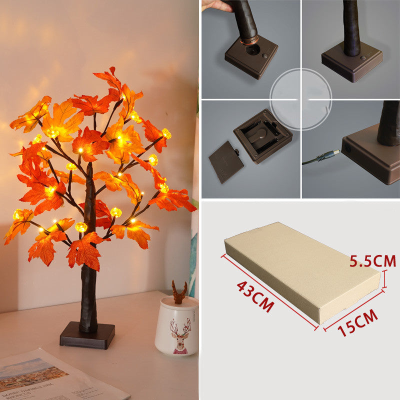 Led Thanksgiving Maple Leaf Pumpkin Scene Layout Decorative Lights Dujana147