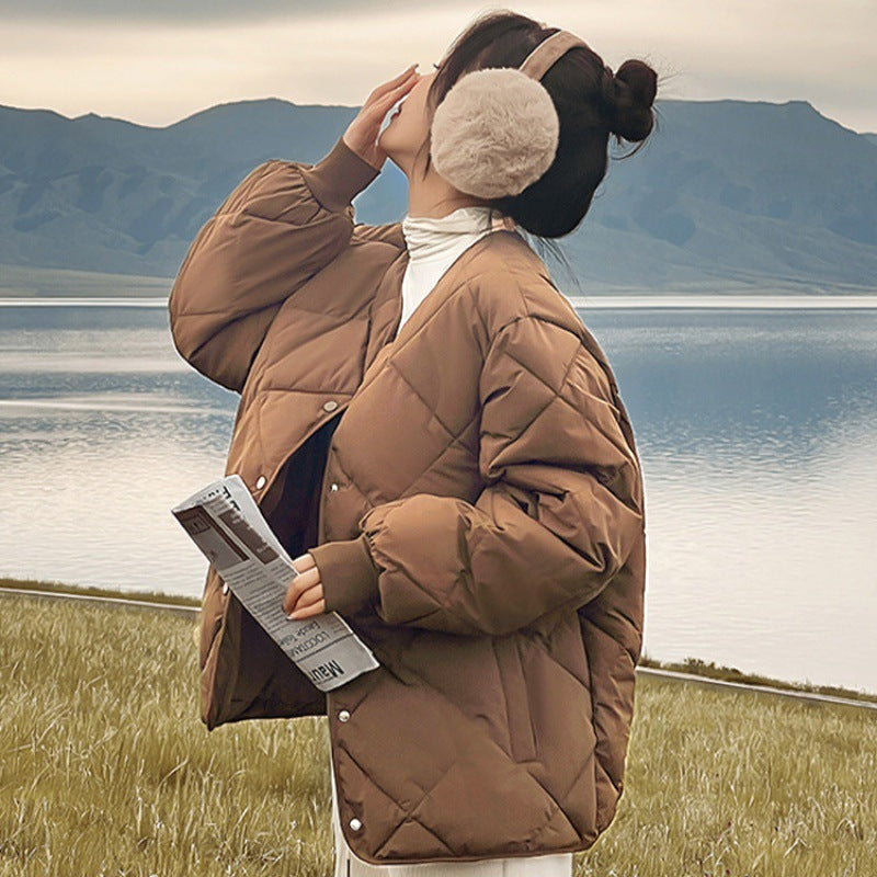 Thin Lightweight Short Type Cotton Clothes Women's Clothes Winter