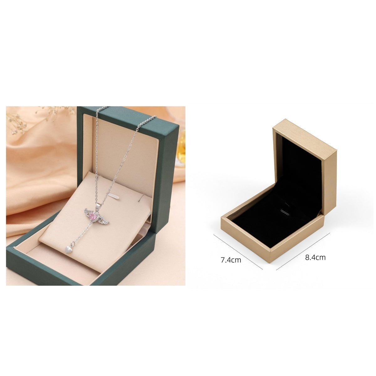 Moving Cupid Heart Angel Wings Tassel Necklace With Crystal Clavicle Chain Women Jewelry Gift Valentine's Day Dujana147