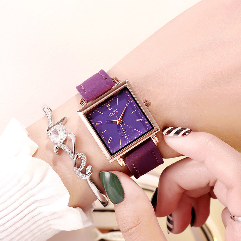 Schoolgirl's Waterproof Square Dial Belt Watch Dujana147