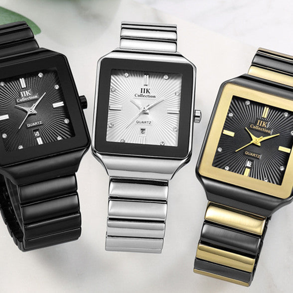 Square Waterproof Couple Watch Calendar Dujana147