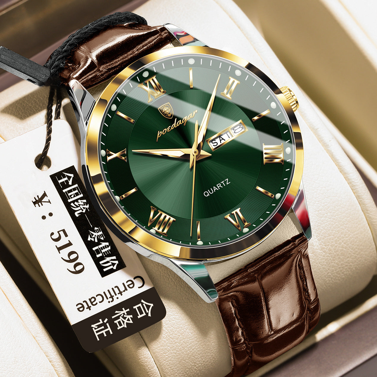 Men's Casual Luminous Double Calendar Waterproof Watch Dujana147