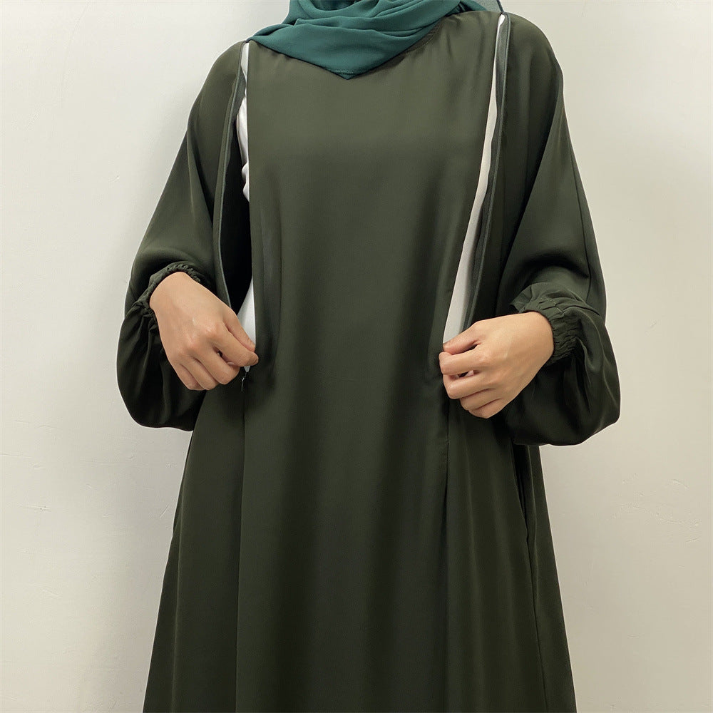Fashion Nursing Clothes Muslim Long Sleeve Slim Fit Dress