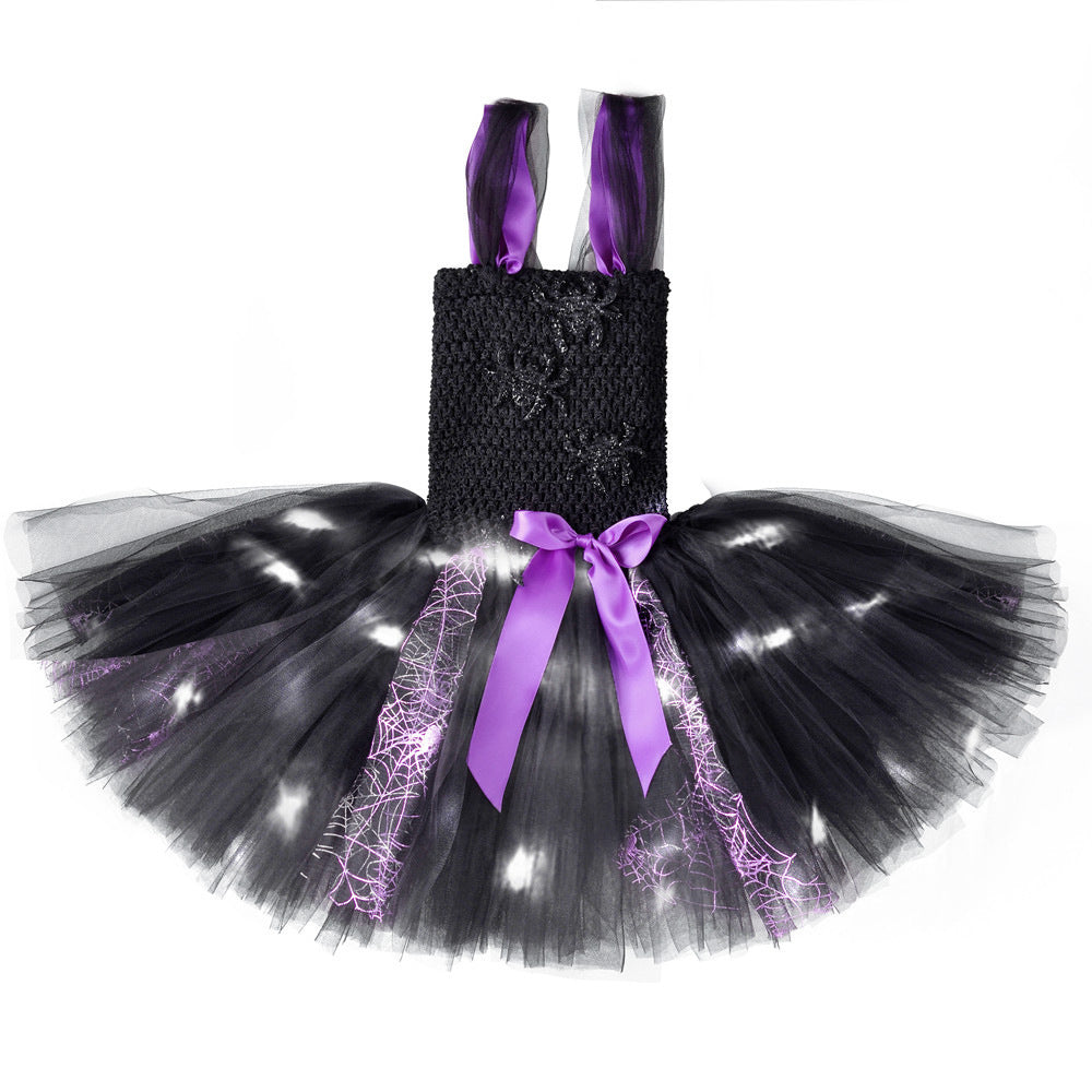 Halloween Children's Spider Pettiskirt Black Performance Skirt Dujana147