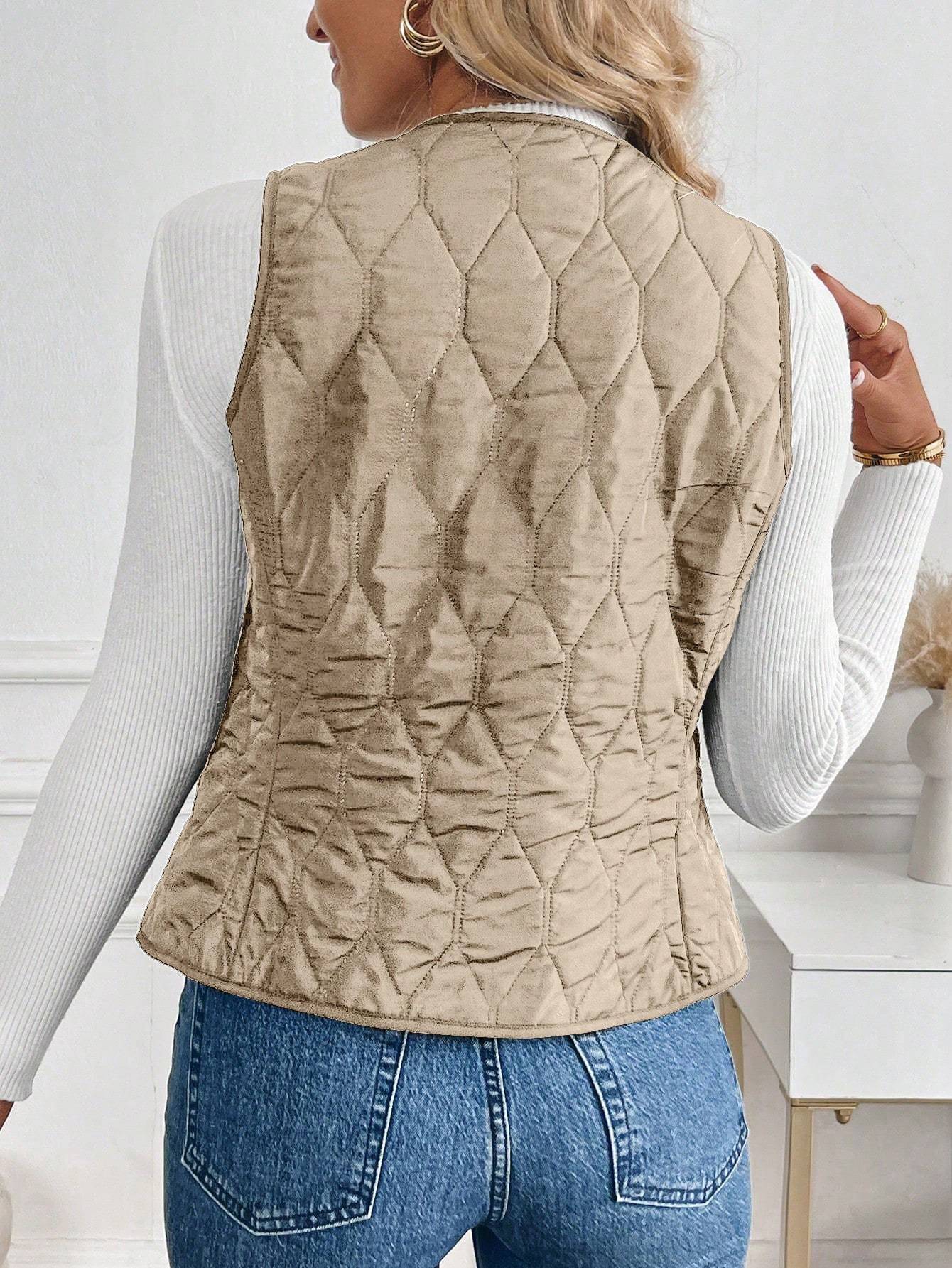 Plush Lining Padded Vest Winter Clothes Acket