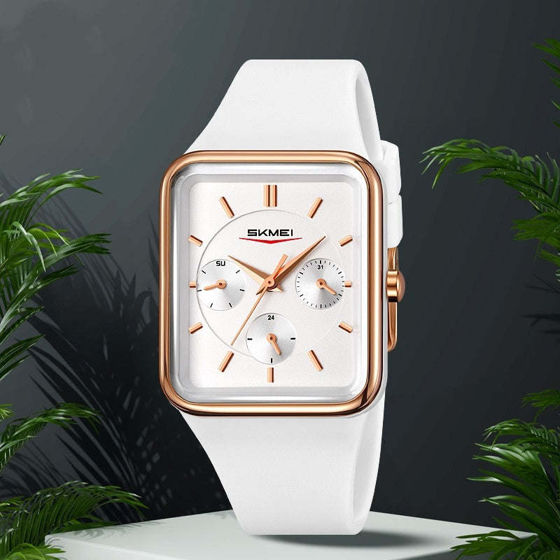 Multi Functional Square Silicone Waterproof Watch For Girls Dujana147