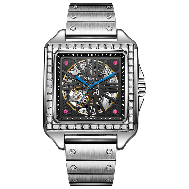 New Square Diamond-studded Design Automatic Watch Dujana147