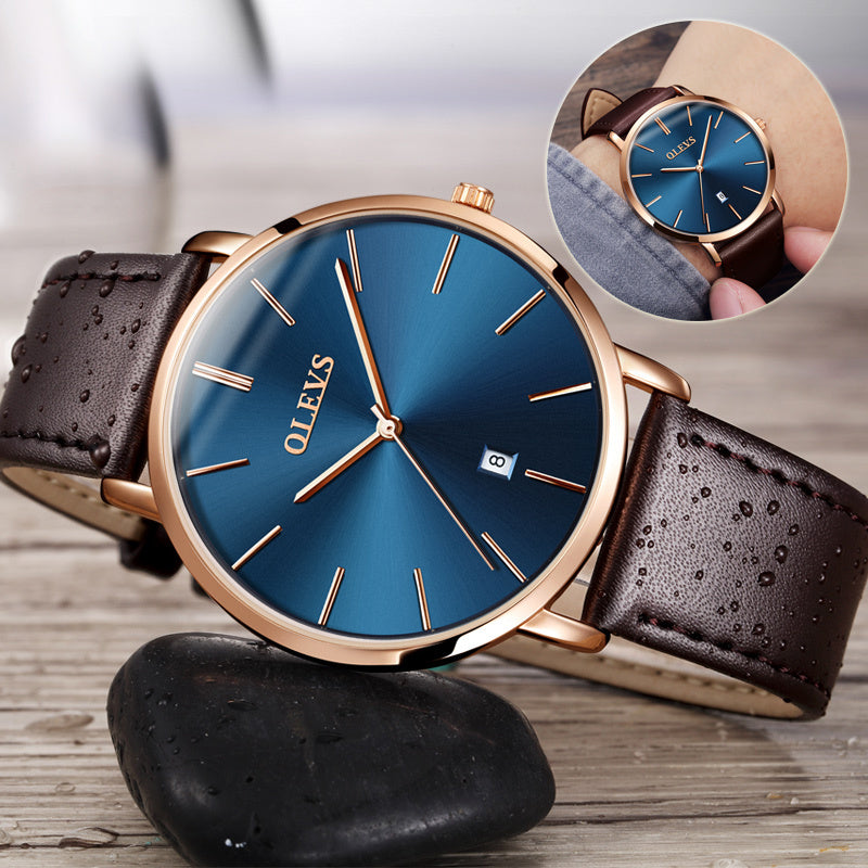 Fashion Casual Watch Men Luxury Brand Mens Watches Leather Sport Waterproof Auto Date Quartz Wristwatch Dujana147