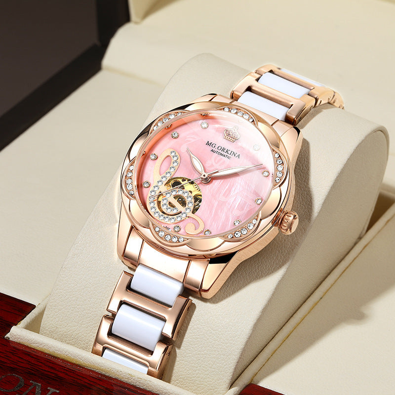 New Designer Mechanical Watches Women Luxury Top Brand Ceramic Dujana147