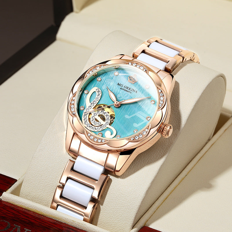 New Designer Mechanical Watches Women Luxury Top Brand Ceramic Dujana147