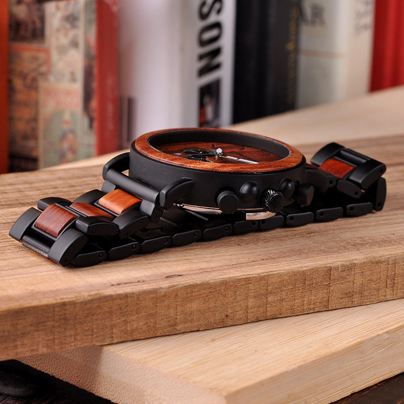 Bobo Bird Wood Watch Quartz Watch Three Eye Multifunctional Student Wood Watch Men Watches Dujana147