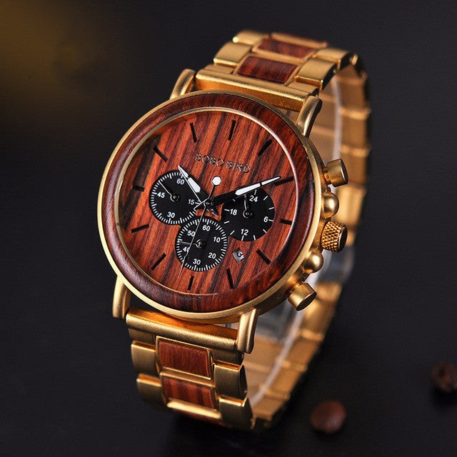 Bobo Bird Wood Watch Quartz Watch Three Eye Multifunctional Student Wood Watch Men Watches Dujana147