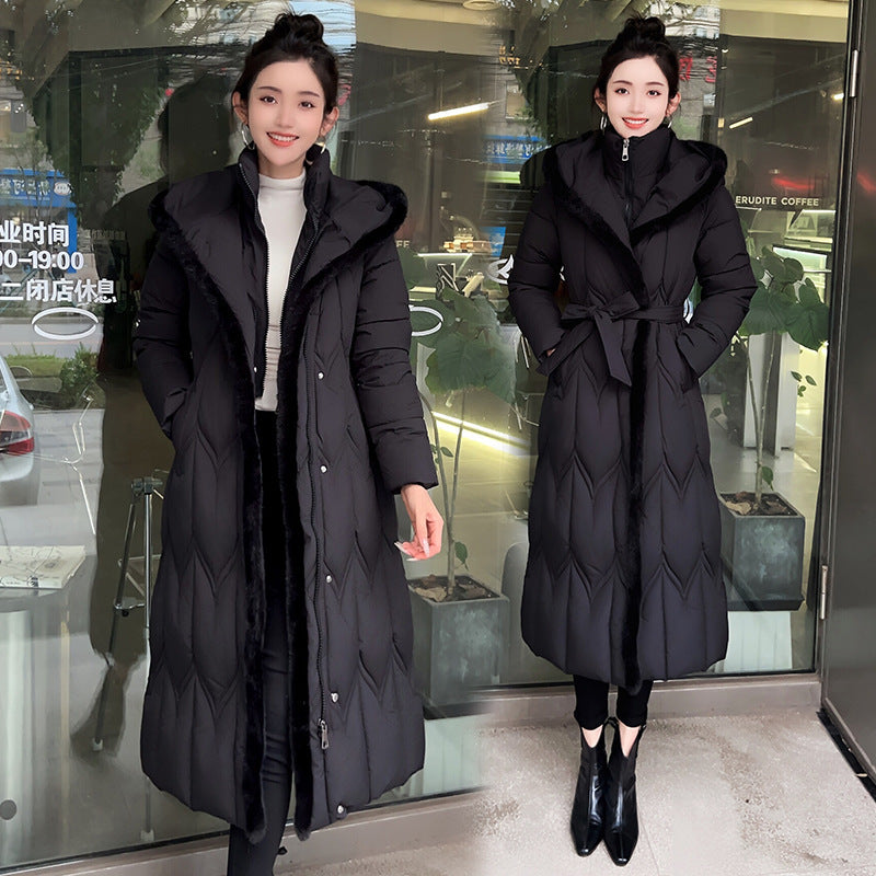 Stitching Elegant Slim Large Cotton-padded Clothes