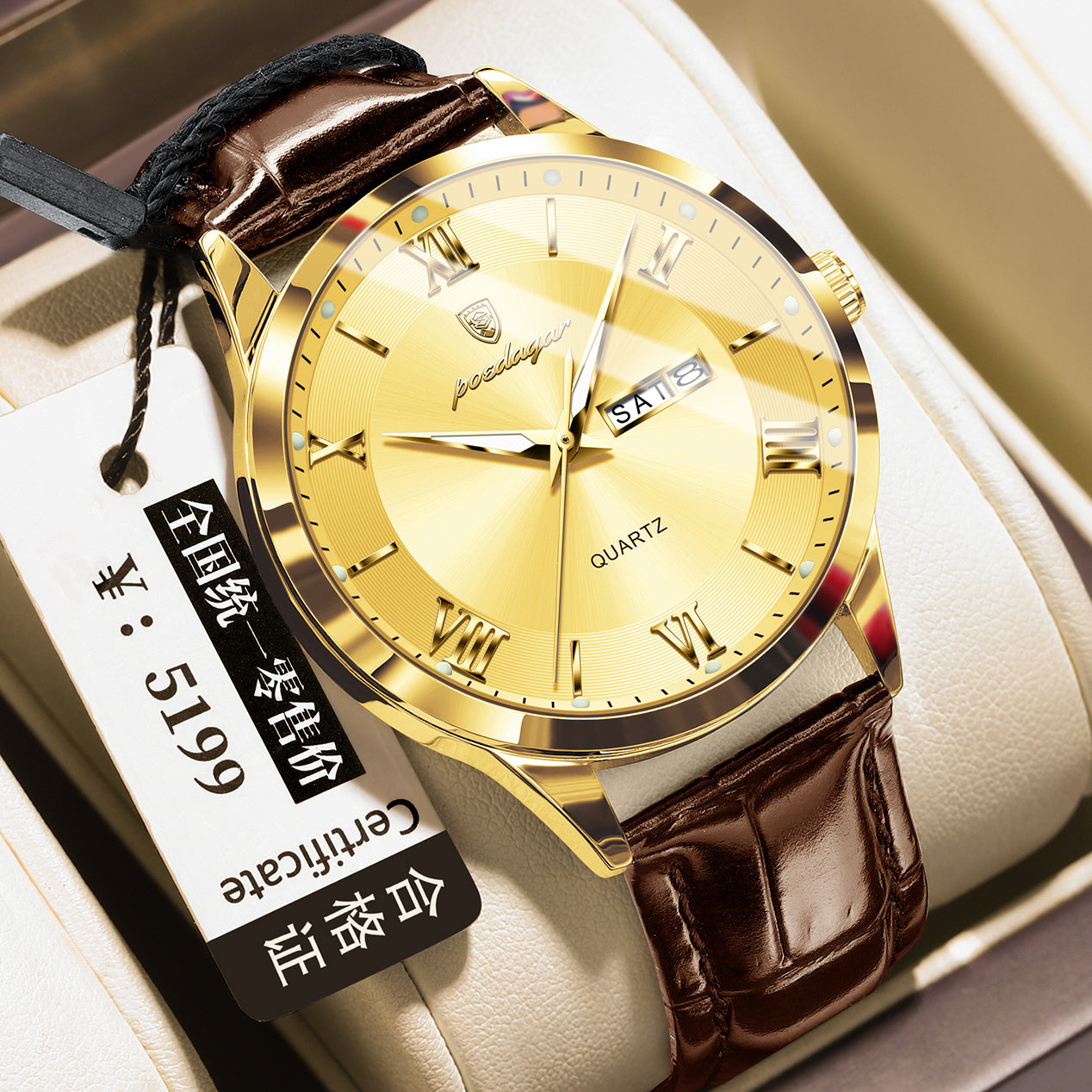 Men's Casual Luminous Double Calendar Waterproof Watch Dujana147