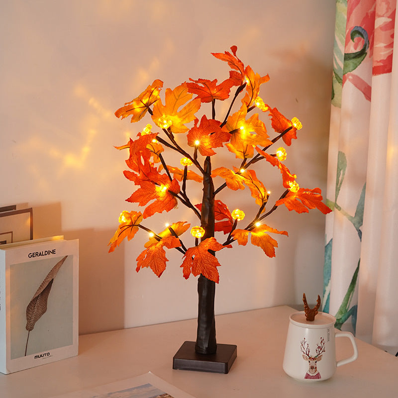 Led Thanksgiving Maple Leaf Pumpkin Scene Layout Decorative Lights Dujana147