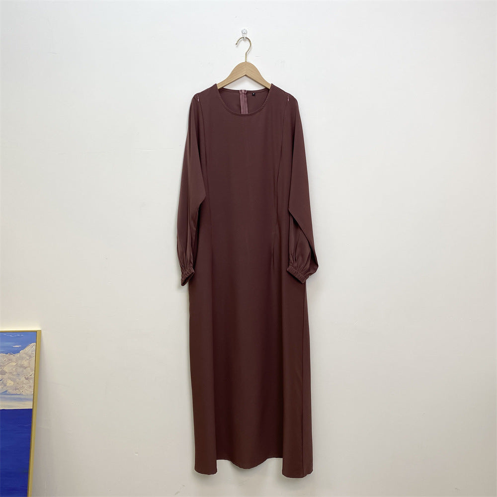 Fashion Nursing Clothes Muslim Long Sleeve Slim Fit Dress