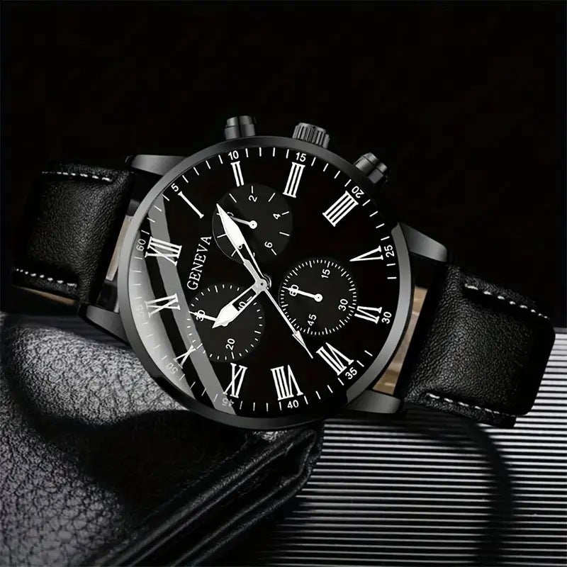 Trendy Men's Leather Belt Watch Dujana147