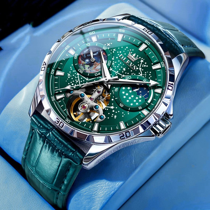 Fashion Starry Sky Mechanical Watch Business Hollow Waterproof Men Dujana147