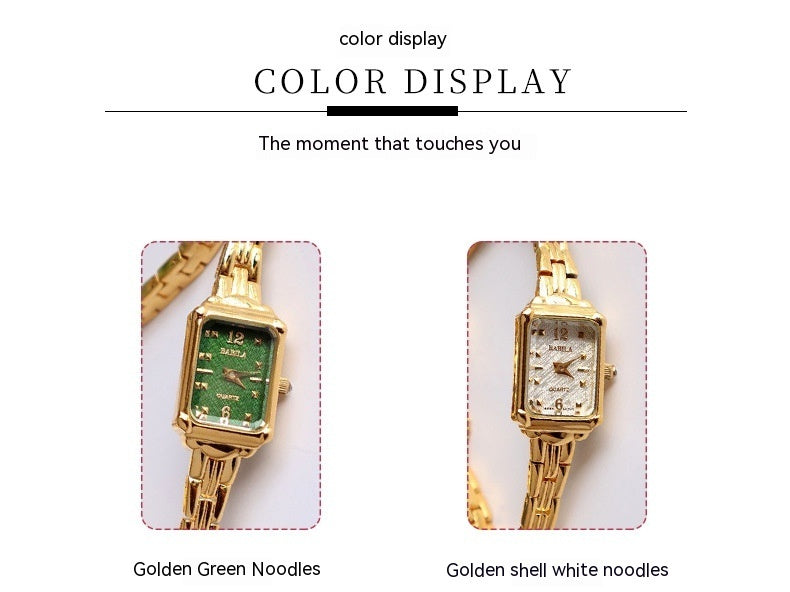 Temperament Copper Plating 18K Gold Fashion Casual Internet Celebrity Women's Square Watch Dujana147