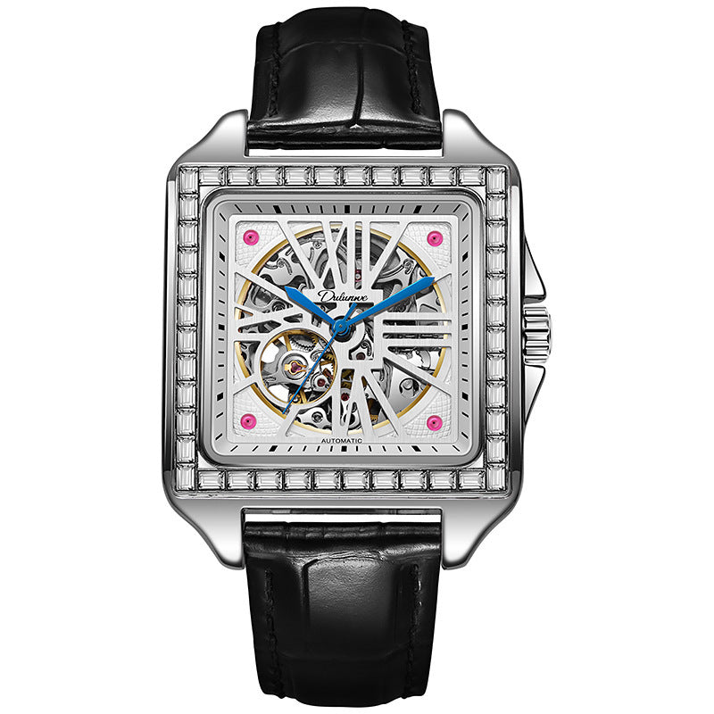 New Square Diamond-studded Design Automatic Watch Dujana147
