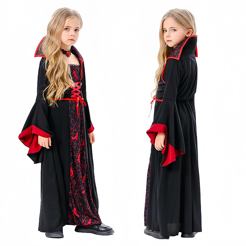 Halloween Cos Witch Children Black Clothes Horror Girl Party Costumes Dujana147