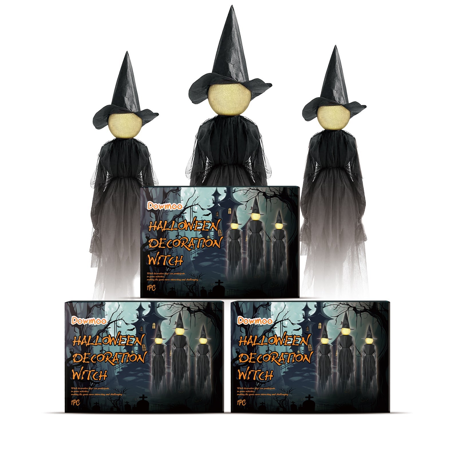 Three Costumes Halloween Witch Decoration Atmosphere Dujana147