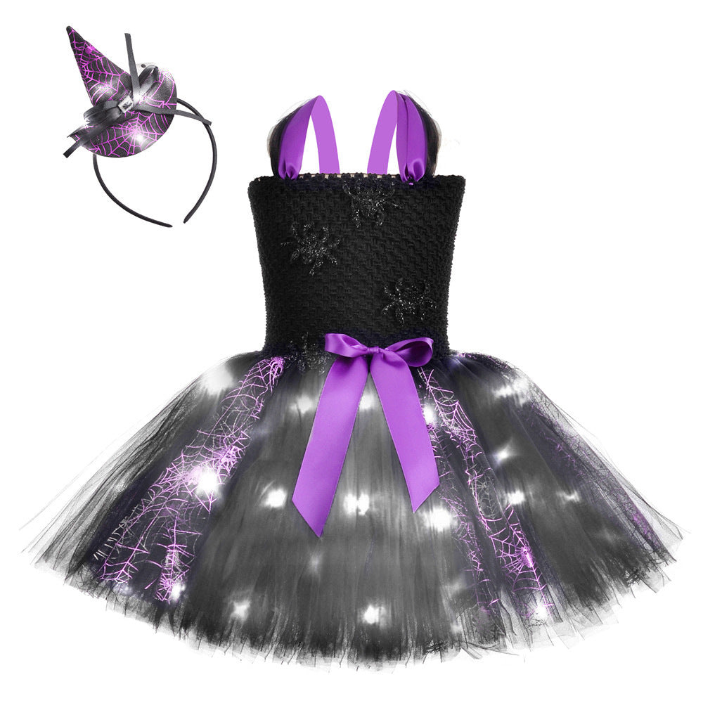 Halloween Children's Spider Pettiskirt Black Performance Skirt Dujana147