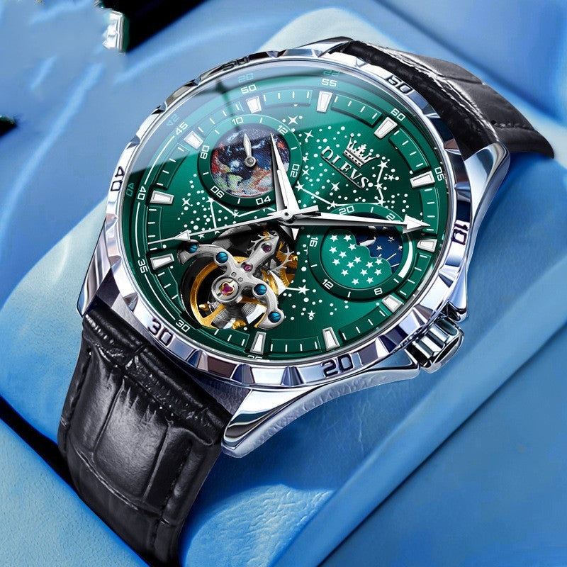 Fashion Starry Sky Mechanical Watch Business Hollow Waterproof Men Dujana147