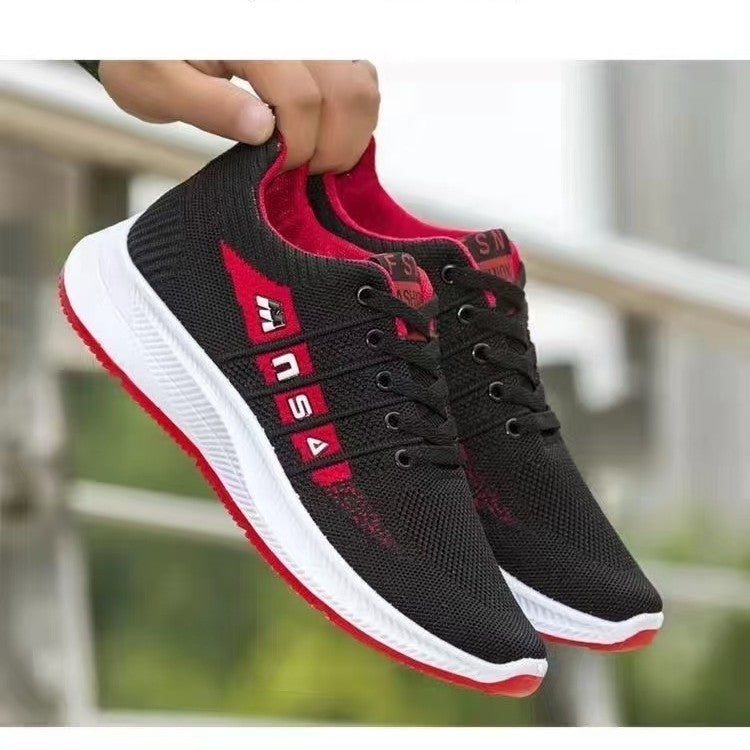 Black Men's Shoes Soft Sole Sneakers Shoes For Four Seasons