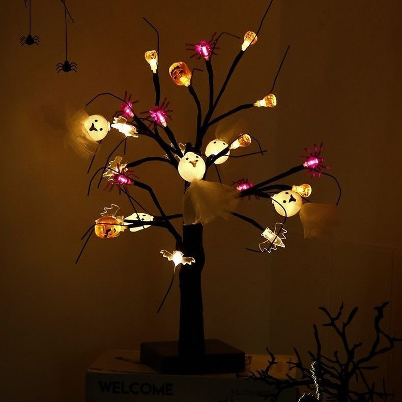 LED Halloween Pumpkin Spider Birch Tree Light Dujana147