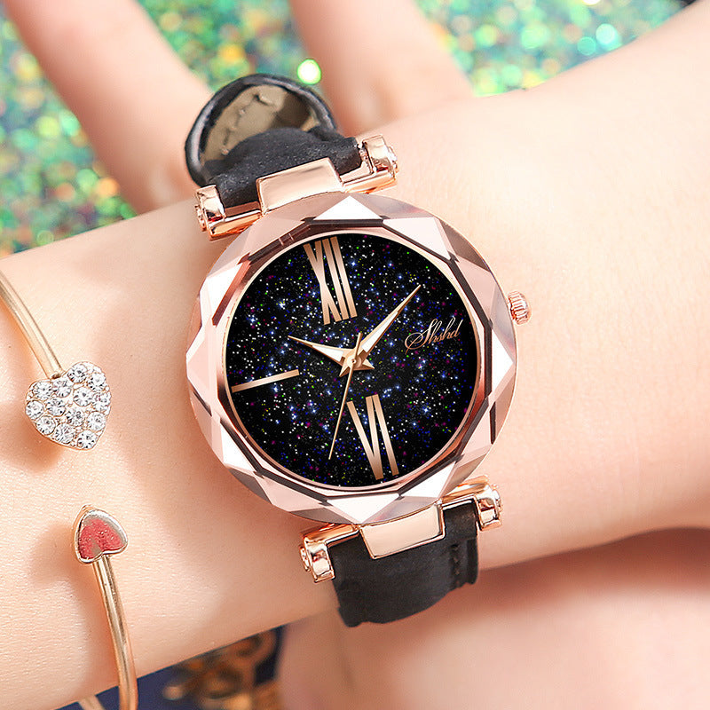 Simple Casual Starry Sky Face Ladies Watch Dujana147