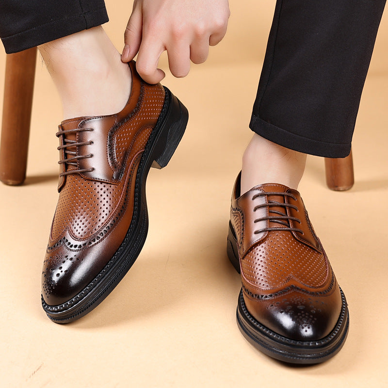 Hollow Leather Shoes Men's Business Formal Wear Casual Dujana147
