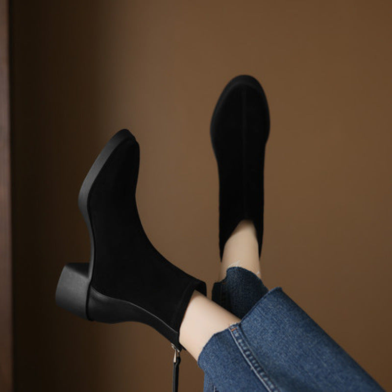 Fashion Personality Suede Booties Women