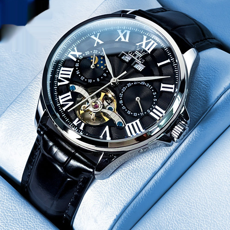 Automatic Mechanical Watch Business Simplicity Double Calendar Men's Watch Men's Watch Dujana147