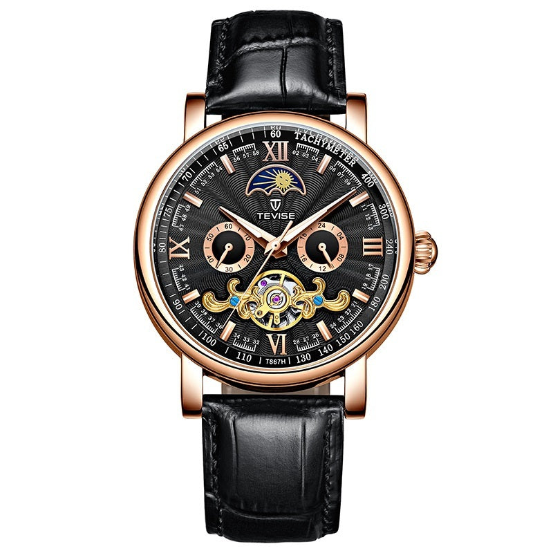 Calendar Large Dial Stylish Thin Mechanical Watch Dujana147