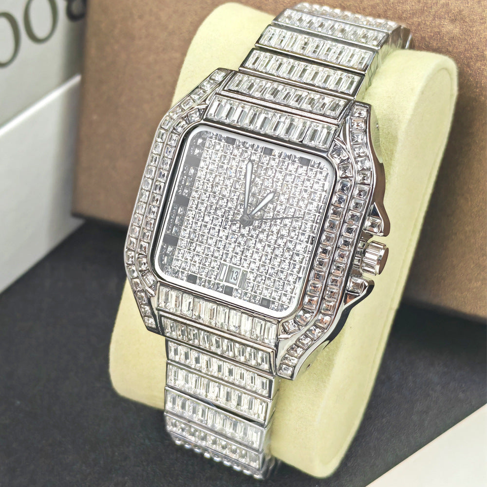 Leisure Versatile Hip Hop Men's Diamond-embedded Watch Dujana147