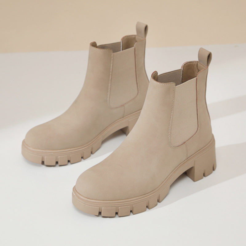 Women's Thick Bottom Suede Dr Martens Boots