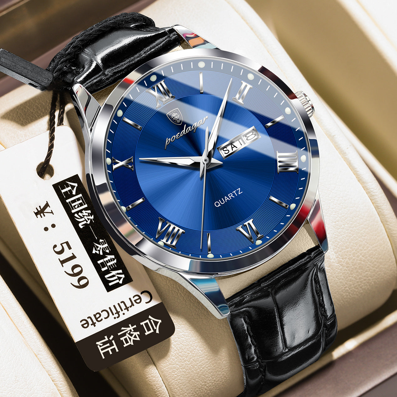 Men's Casual Luminous Double Calendar Waterproof Watch Dujana147