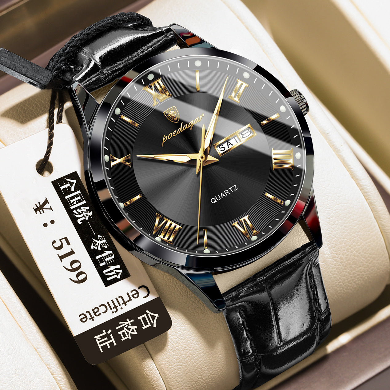 Men's Casual Luminous Double Calendar Waterproof Watch Dujana147