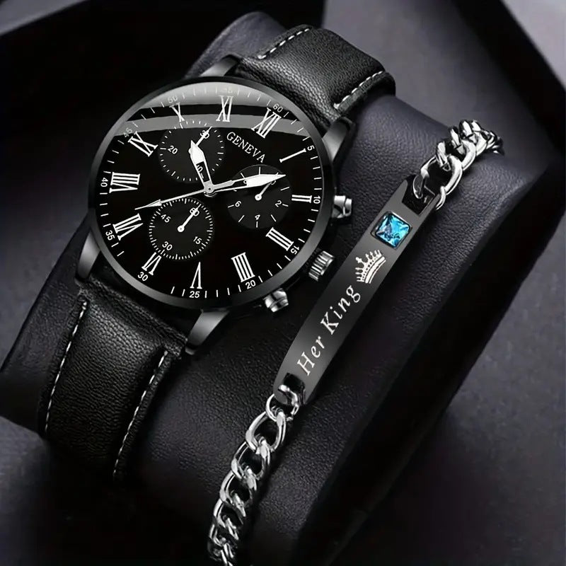 Trendy Men's Leather Belt Watch Dujana147