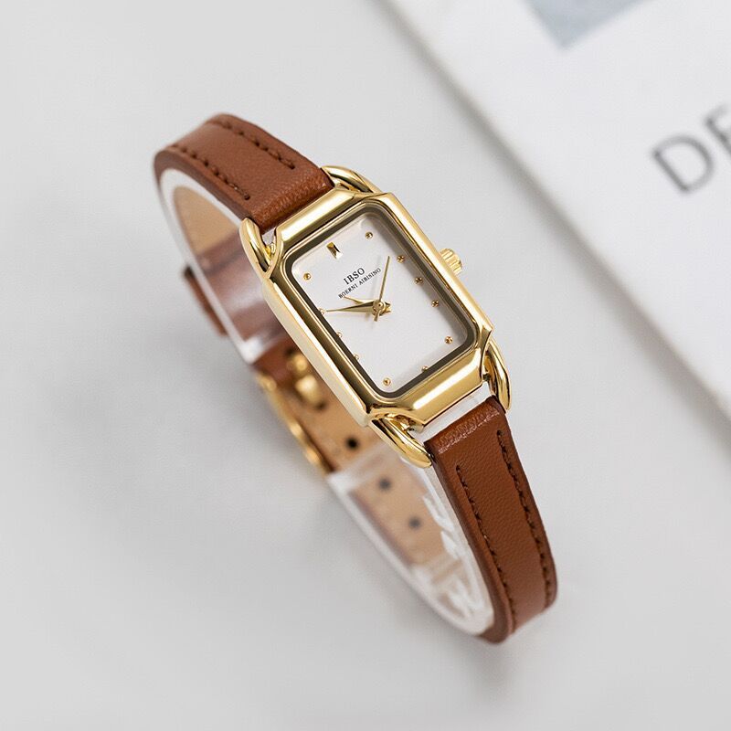 Women's Retro Square Simple Belt Watch Dujana147