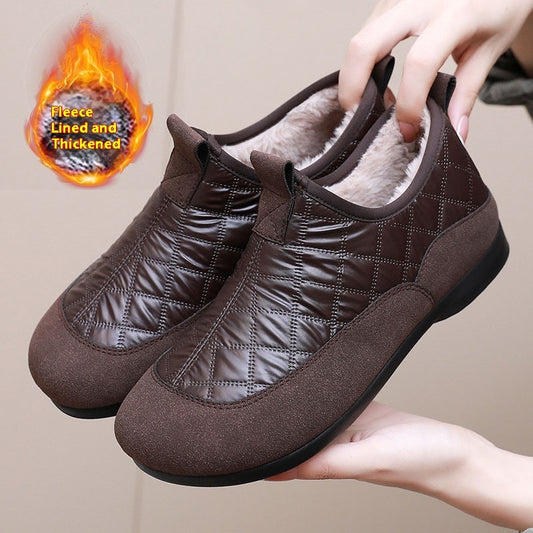 Waterproof Non-slip Snow Boots Fleece-lined Warm Leisure Cotton Shoes