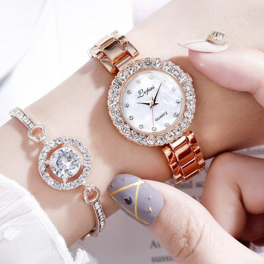 Watches-Set Bangle Clock Bracelet Wrist-Watch Quartz Women Fashion Ladies Brand Luxury Dujana147