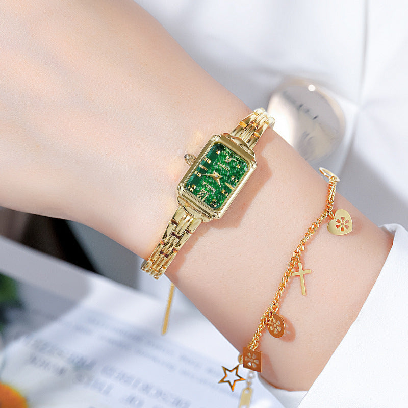 Temperament Copper Plating 18K Gold Fashion Casual Internet Celebrity Women's Square Watch Dujana147