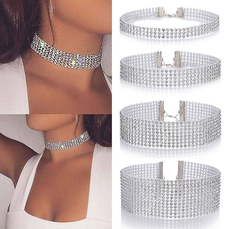 Fashion Women Full Crystal Rhinestone Choker Necklace Wedding Jewelry Chokers Necklaces For Women Dujana147