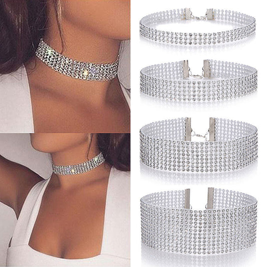 Fashion Women Full Crystal Rhinestone Choker Necklace Wedding Jewelry Chokers Necklaces For Women Dujana147