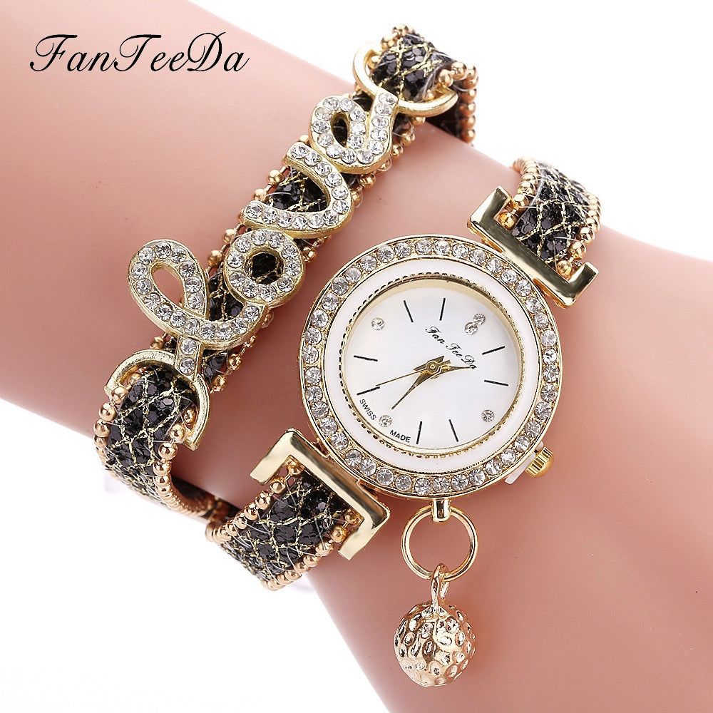 FanTeeDa Brand Women Bracelet Watches Ladies Watch Rhinestones Clock Womens Fashion Dress Wristwatch Relogio Feminino Gift Dujana147