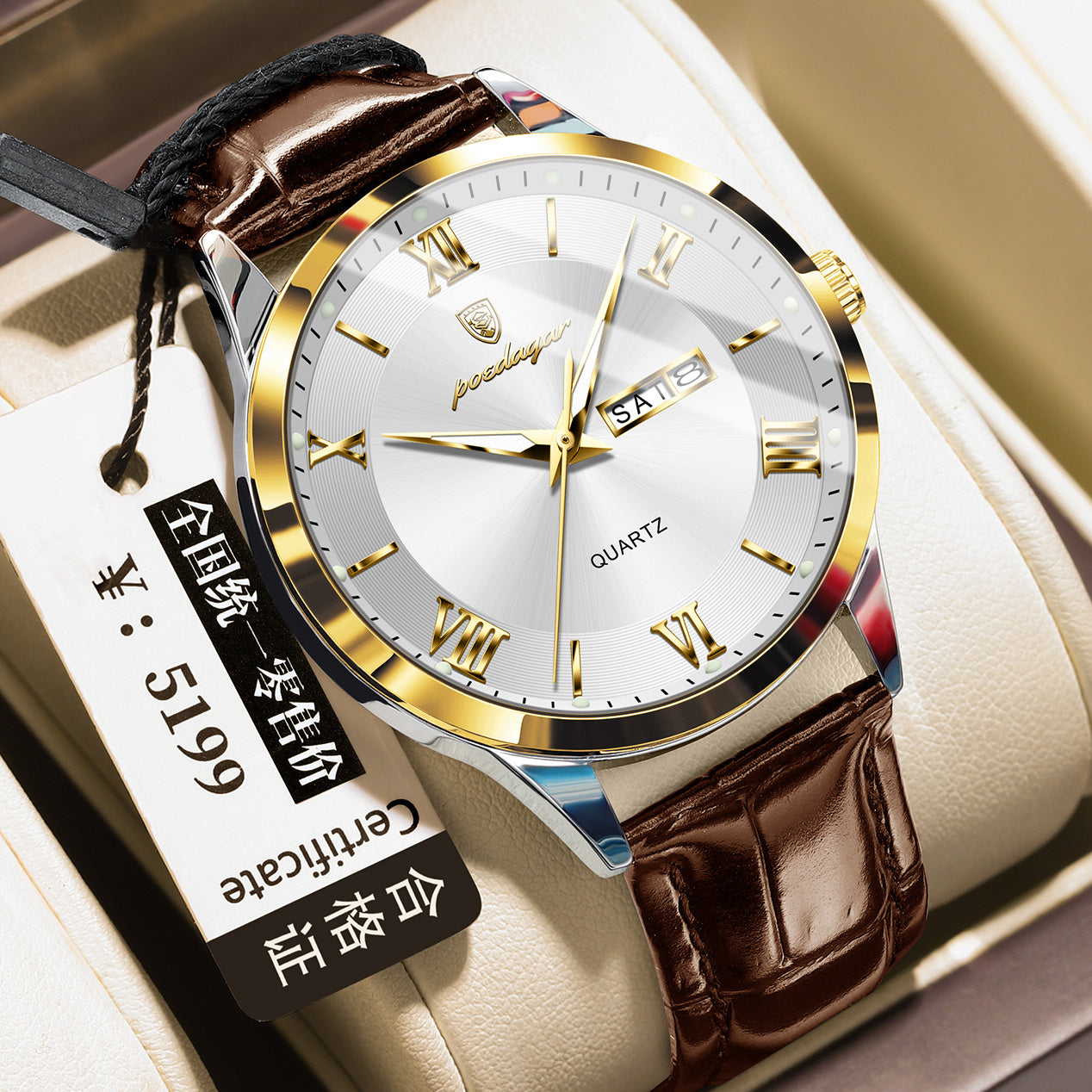 Men's Casual Luminous Double Calendar Waterproof Watch Dujana147