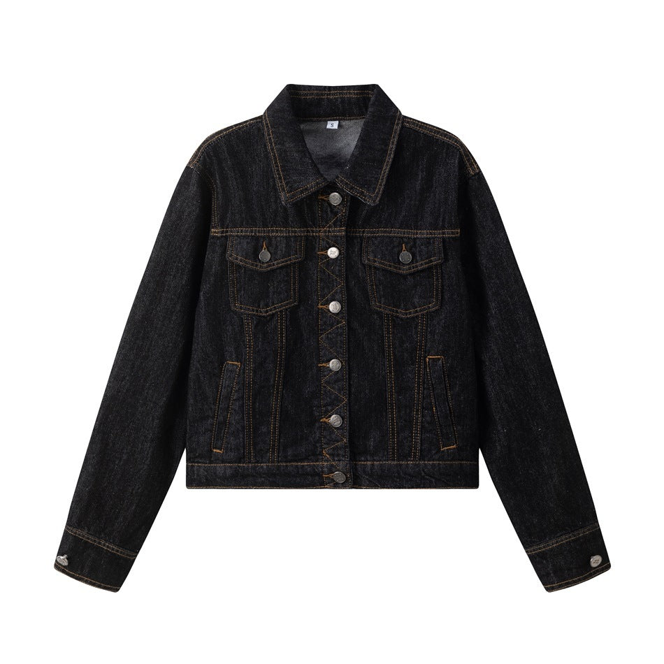 Retro Black Denim Clothes Jacket
